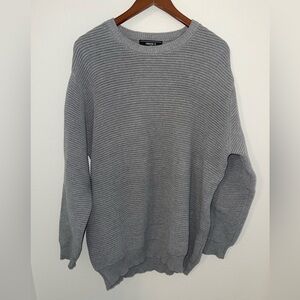 Forever 21 Men's Ribbed Crewneck Sweater - Gray